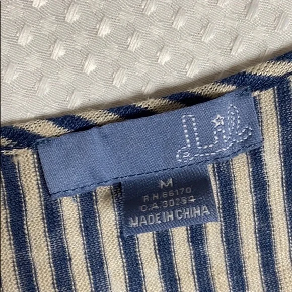 ANTHROPOLOGIE - lil linen blue striped dress - Picture 5 of 8